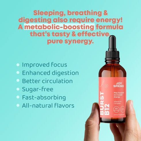 Burst Liquid B12 for Kids Complex Supplement - Herbal Liquid Vitamin B12 Drops - Fill In Dietary Gaps - Balanced B Complex for Kids Formula with B2, B6, B12, and B5 - Help Boost Immune Function