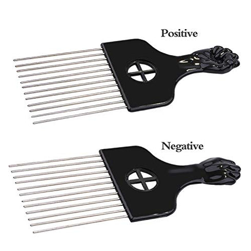 Afro Pick, Hair Pick, Metal Pick Comb, Detangle Wig Braid Hair Styling Comb, Hair Comb Pick(1 pack)