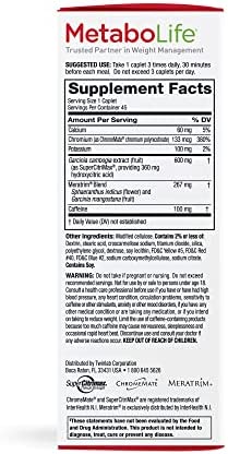 MetaboLife Ultra Advanced Weight Loss Formula - Appetite Suppressant & Metabolism Booster for Weight Loss w/ Meratrim, Garcinia Cambogia, Caffeine - Thermogenic Fat Burner for Men & Women, 45 Caplets