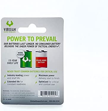 Viridian CR 1/3N Tactical Energy Plus Lithium Batteries, 3 Volt (Retail Pack of 4)