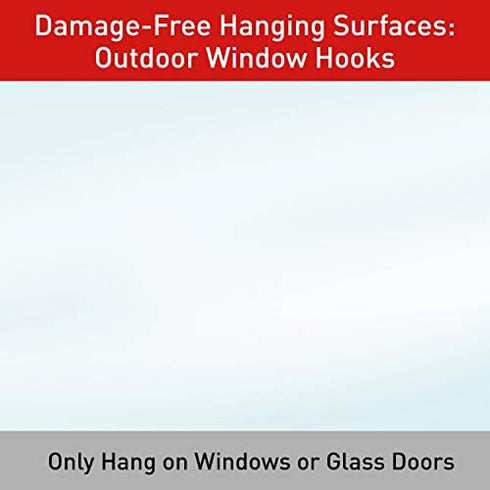 Command 17615CLRAW-ES-E, 4-Medium, 2-Large, Re-Hang Window Hooks Strips, Assorted, Clear-Outdoor Refill, 6 Count