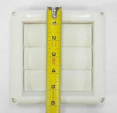 Deflecto Supurr-Vent Louvered Outdoor Dryer Vent Cover, 4" Hood, White (HS4W/18)