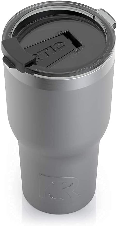 RTIC Tumbler with Splash Proof Lid, 20 oz, Graphite, Insulated Travel Stainless Steel Coffee Mug, Sweat Proof, Keeps Hot & Cold Longer