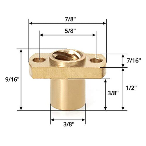 QWORK T8 Nut Trapezoidal Screw, 4Pcs Brass 3D Printer Upgrade Parts for 8MM Lead Screw for Ender 3 CR-10 CR-10s Z Axis