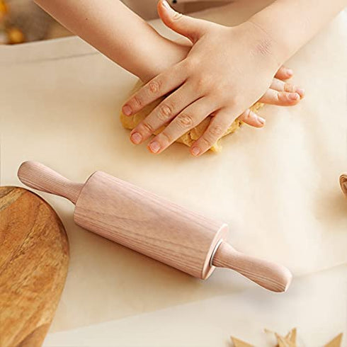 HelferX 9 inch Small Wooden Rolling Pin for Baking