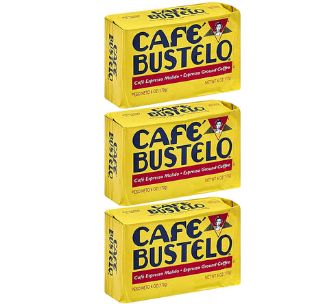 Café Bustelo Coffee Espresso Ground Coffee Brick, 6 Ounces (Pack of 3)