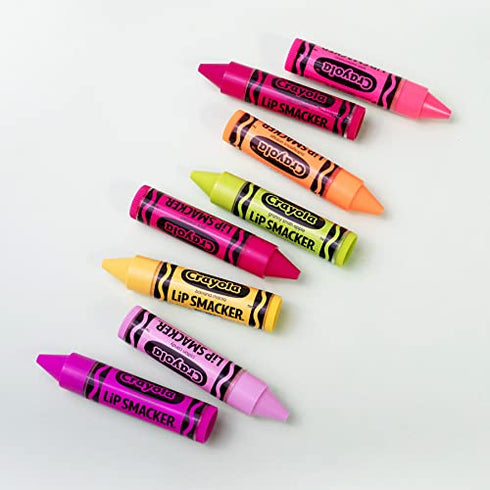 Lip Smacker Crayola Lip Balm Party Pack 8 Count, Cotton Candy, Orange, Sherbert, Watermelon, Berry, Apple, Banana