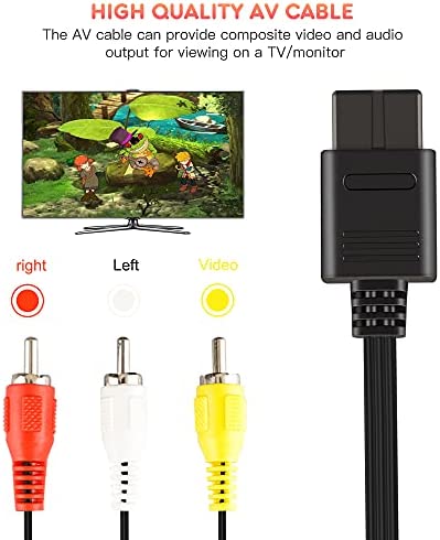 AC Power Supply for Gamecube, AC Power Adapter Cord and AV Cable for Nintendo Gamecube Console NGC