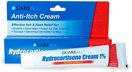 CareAll (3 Pack) 1% Hydrocortisone Cream, 1oz Tube, Maximum Strength Formulation, Relieves Itching and Redness, Compare to Active Ingredient of Leading Brand.