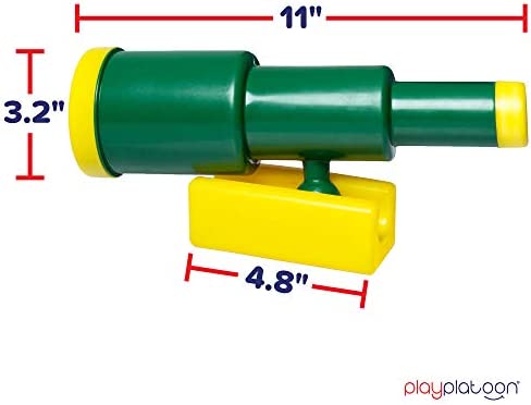 Playground Pirate Telescope for Kids - Plastic Accessory for Jungle Gym, Swing Set, Playhouse, Playset, Backyard Swing Set - Green Pirate Ship Telescope for Kids
