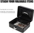 Small Cash Box with Lock and Slot - Jssmst Metal Coin Bank Piggy Bank for Adults and Kids, Black(SMCB0301N)