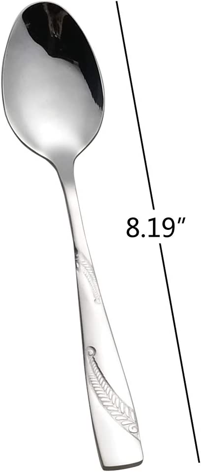 Nicesh 16-Piece Stainless Steel Dinner Spoons, 8.19-Inch
