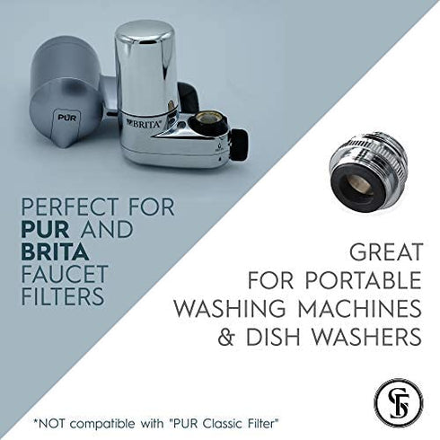 SmarterFresh 9-Piece Faucet Adapter Kit, Brass Aerator Adapter Set to Connect Garden Hose, Water Filter, Standard Hose via Diverter, in RV & Other - Male & Female Faucet Adapter for Sinks