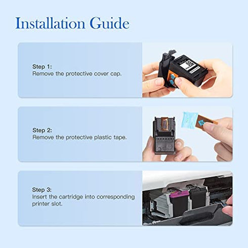 Valuetoner Remanufactured Ink Cartridge Replacement for HP 60XL 60 Ink Cartridge Combo Pack Color and Black for Photosmart C4680 D110, Deskjet D2680 F2430 F4210 Printer (1 Black, 1 Tri-Color)