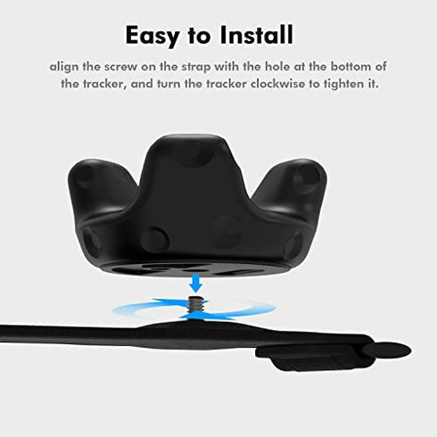 AMVR VR Full Body Tracking Straps, Adjustable Tracker Straps and Belt for HTC Vive Tracker (1 Tracker Belt + 2 Palm Straps + 2 Foot Straps, Vive Tracker NOT Included)