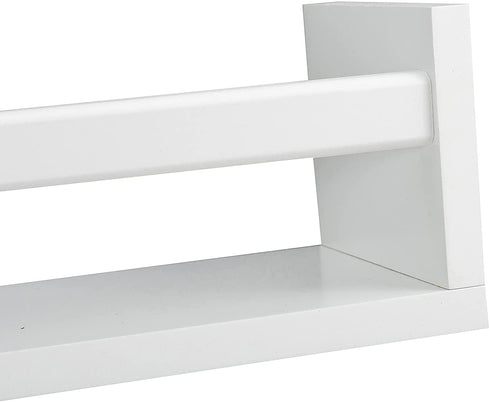 AHDECOR Nursery Room Bookshelf Wall Mount White Floating Shelves, Display Wall Shelf for Kids Romm, Kitchen Spice Rack, Bathroom Decor, Book Shelves Organizer or Baby Nursery, Set of 2, 15 inch