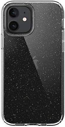 Speck Products Presidio Perfect-Clear + Glitter iPhone 12, iPhone 12 Pro Case, Clear with Gold Glitter/Clear