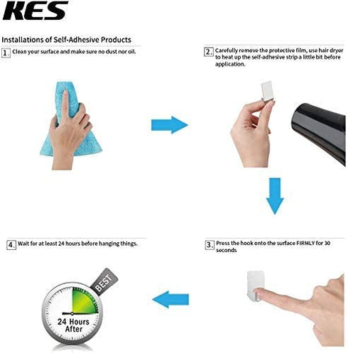 KES Towel Bar for Bathroom 24-Inch Self Adhesive Towel Bar No Drill Sticky on Towel Holder SUS304 Stainless Steel Rustproof Brushed Finish, A7000S60B-2
