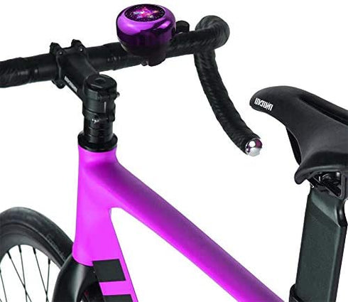 Kids Bike Bell, Aluminum Bicycle Bell for Kids Girls Toddlers Gifts, Cute Clear Sound Children's Bike Accessories Bell Ring, Adjustable Size Lovely Bike Horn Purple