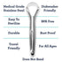 GuruNanda Stainless Steel Tongue Scraper (Pack of 2), Fight Bad Breath, Medical Grade 100% Stainless Steel Tongue Cleaner, Tongue Scraper For Adults and Kids, Great For Oral Care, Travel Friendly