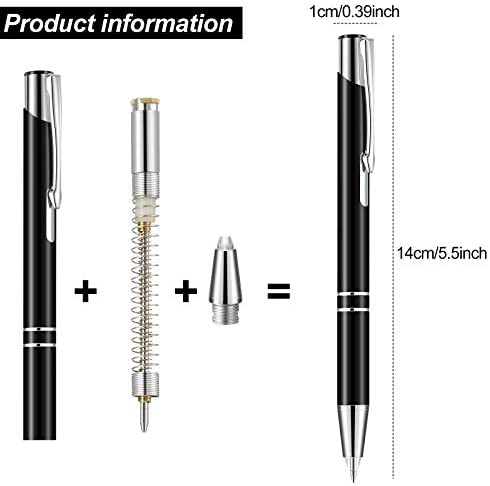 4 Pieces Lighted Tip Pen Ballpoint Pen with Light Flashlight LED Light Pen LED Penlight Light Up Pen for Writing in the Dark (Black and Silver)