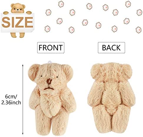 20 Pieces Mini Stuffed Bears Small Plush Doll Bears Soft Animal Toys Tiny Bears for 2021 Graduation Birthday Wedding Decorations Party Favors (Basic Style)