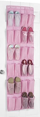 Whitmor 24 Pocket Over the Door Shoe Organizer - Pink