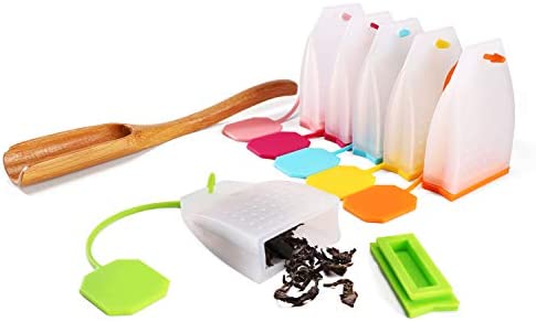 6 Pack Silicone Tea Infuser, Reusable Loose Leaf Tea Bags Strainer Filter with Spoon