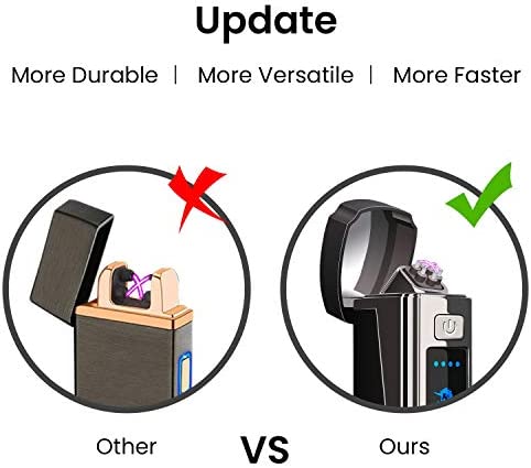 Triple Arc Lighter Plasma Lighter Windproof Lighter Rechargeable Electric Lighter Rechargeable USB Survival Lighter with LED Battery Indicator for Fire Outdoors Adventure Camping Hiking