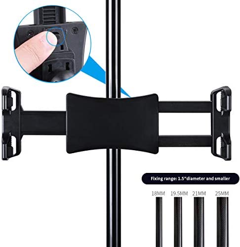 JUBOR Tablet Mounts for Microphone Stands, Microphone Tablet Holder, Mic Music Stand for iPad, iPad Pro, iPad Air, iPad Mini, 2, 3, iPhone, Smartphone 4.7-12.9" Tablets