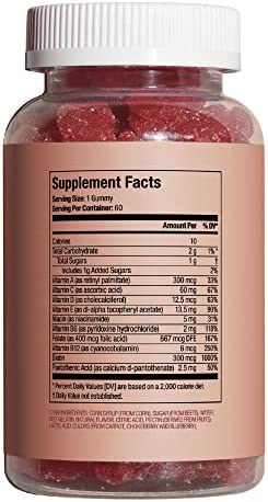 hims & hers biotin Builder Gummy Vitamins with Vitamins B12 and B6, Vitamin D, Gluten Free, no Artificial sweeteners or Flavors, Wild Cherry Flavor, 60 Count