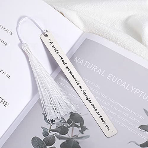 Book Lover Appreciation Gifts for Women Female Friend Bookmark with Tassel for Book Lovers Teacher Boss Lady Her Birthday Christmas Gifts for Book Reader Bookworms A Well Read Woman Stocking Stuffers