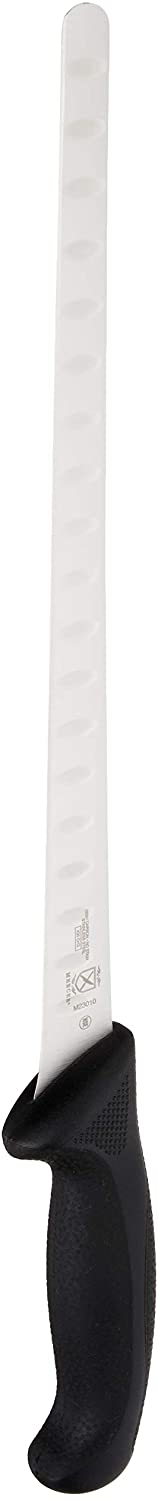Mercer Culinary Millennia Black Handle, 10.3-Inch Granton Edge, Salmon, Slicer