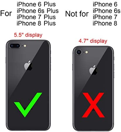 Vofolen Case for iPhone 8 Plus Case Wallet Card Holder ID Slot Scratch Resistant Dual Layer Protective Bumper Rugged TPU Rubber Armor Hard Shell Cover for iPhone 6 Plus 6s Plus 7 Plus 8 Plus (Purple)