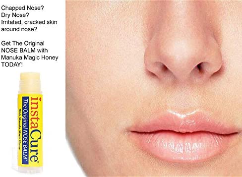 Fast Relief for Cracked, Dry and Sore Noses! InstaCure's Original Nose Balm with Raw Manuka Honey, Plus Coconut Oil, Shea Butter and Other Certified Organic Ingredients. Great Topical for Dogs' Noses!