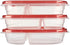 Rubbermaid TakeAlongs Divided Rectangular Food Storage Containers, 3.7 Cup, Tint Chili, 3 Count