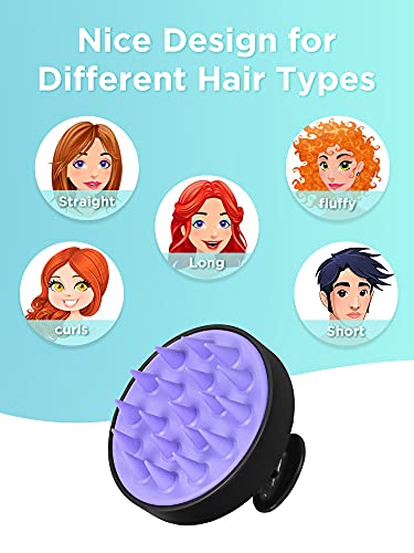 Hair Shampoo Brush, HEETA Scalp Care Hair Brush with Soft Silicone Scalp Massager (Black)
