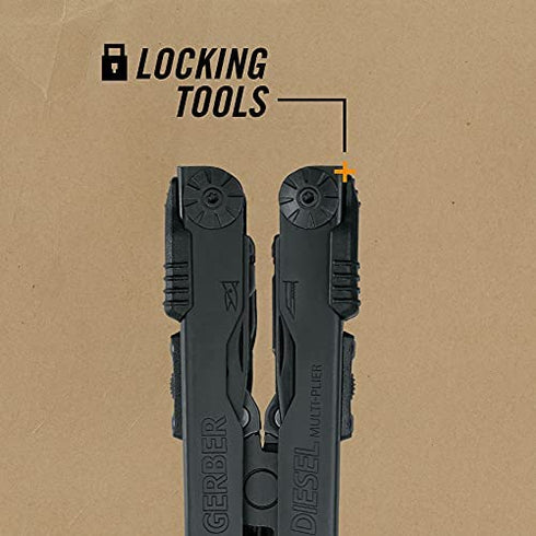 Gerber Gear 22-01545NN Diesel Needle Nose Pliers Multitool, Black