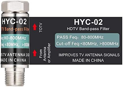 LTE Filter for TV Antenna - RF Interference Filter Improves Digital Antenna Amplifier - 4G Filter Reduce Interference from Cell Phones Towers