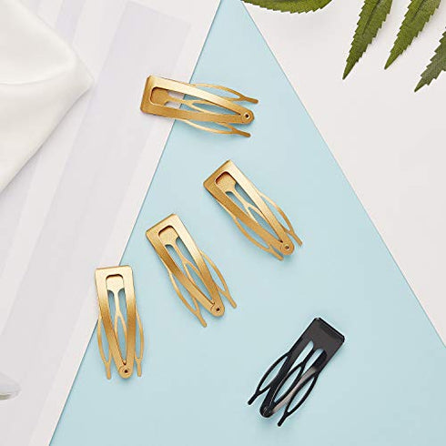 30 Pieces Double Grip Hair Clips Metal Snap Hair Barrettes for Women Girls Hair Making (Black)