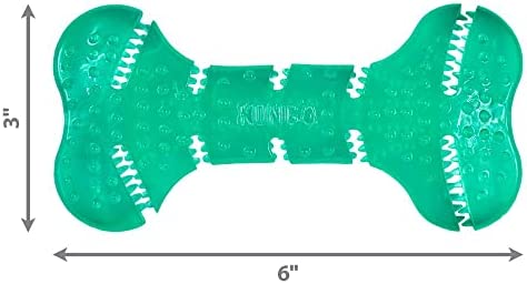 KONG - Squeezz Dental Bone - Unique Flexible Texture, Teeth and Gum Cleaning Dog Toy - for Medium/Large Dogs