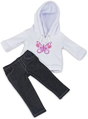 Emily Rose 18 Inch Doll Clothes Accessories Gift Set for Kids Girls | Hooded Sweatshirt Basics 18" Doll Outfit with Black Stretch Jeans | Gift Boxed! | Fits Most 18" Dolls