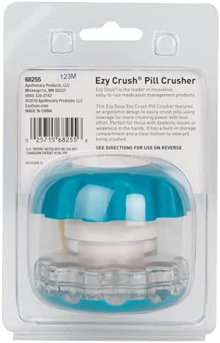 EZY DOSE Crush Pill, Vitamins, Tablets Crusher and Grinder, Storage Compartment, Colors May Vary, Large