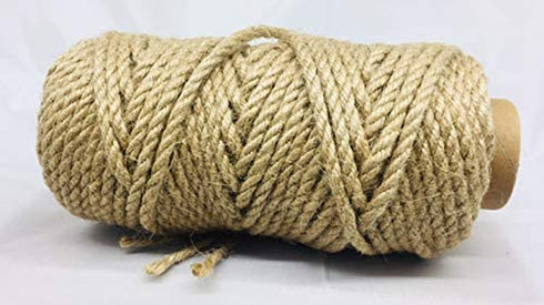 100 Feet 5mm Jute Twine, Heavy Duty Jute Rope, Natural Hemp Rope for DIY Arts Crafts, Gardening, Bundling?Home Decorating, Cat Scratching Post