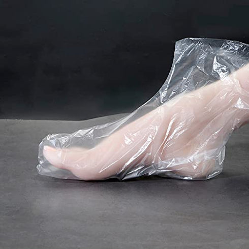 Feet Covers Disposable Moisturizer Socks - 200 Pcs Foot Moisturizing Socks Plastic Socks Pedicure Foot Spa Socks for Women - Feet Wax Paraffin Medicated Socks Wax Feet Care Paraffin Bath Foot Socks