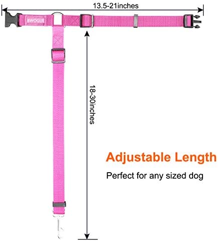BWOGUE 2 Packs Dog Cat Safety Seat Belt Strap Car Headrest Restraint Adjustable Nylon Fabric Dog Restraints Vehicle Seatbelts Harness