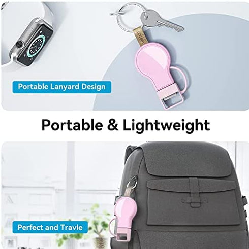 LVFAN Charger for Apple Watch, Portable iWatch Charger USB Wireless Charger Fast Charging Magnetic Cordless Car Travel Charger for Apple Watch Series 8 7 6 5 4 3 2 1 SE (Pink)
