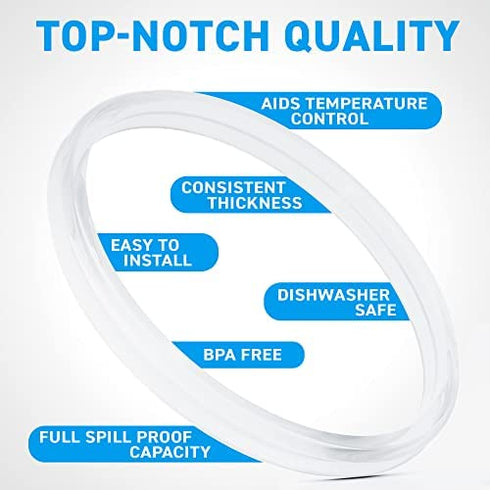 Pack of 4-20/10 oz White Replacement Rubber Lid Ring, 3.3 Inch Diameter - Gasket Seals, Lid for Insulated Stainless Steel Tumblers, Cups Vacuum Effect, fit on Renowned Brands - White
