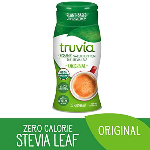 Truvia Organic Zero Calorie Liquid Stevia Sweetener Bottle, Original flavor, 2.7 fl. oz.