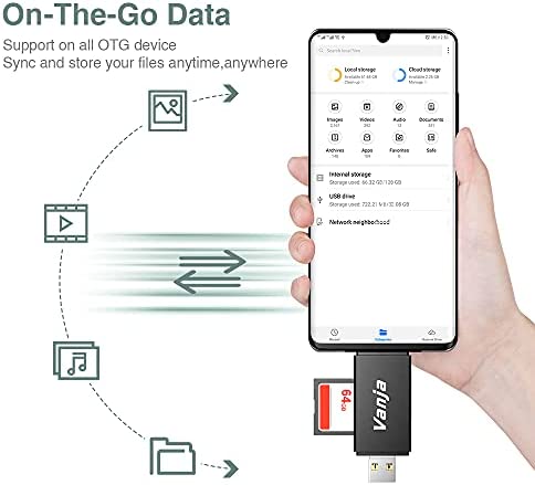 Vanja SD Card to USB Adapter, 3-in-1 USB-C USB-A Micro USB SD Card Reader,Trail Camera Memory Card Reader for PC/Laptop/Phone/Tablet, for SD SDXC SDHC MMC RS-MMC microSDXC microSD microSDHC UHS-I Card
